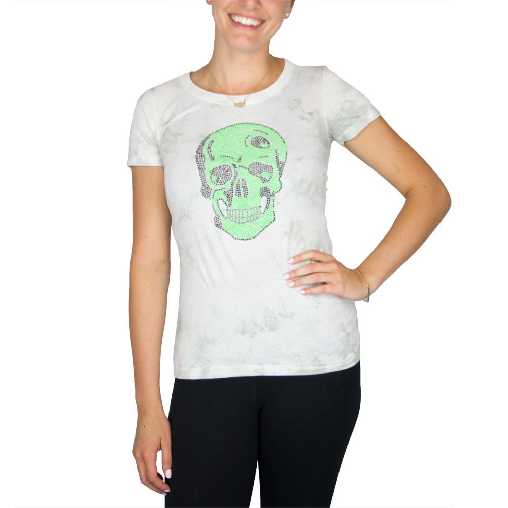 Skull Green Tie Dye T Shirt