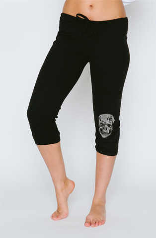 Mini Skull Black Scrunch Leggings
