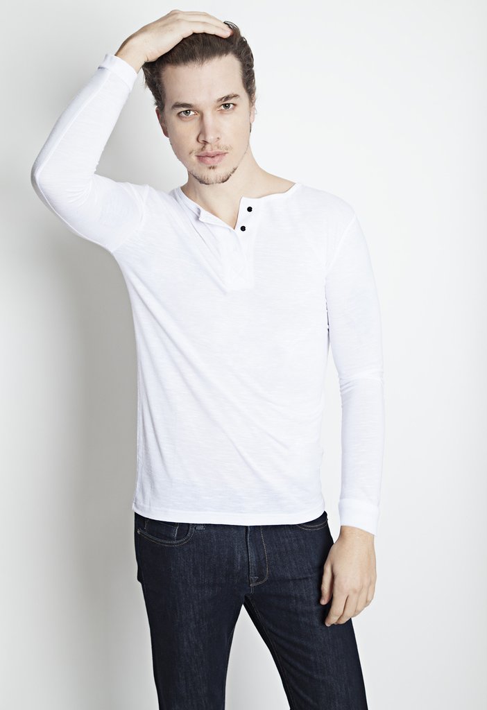 Charlie Boyfriend Henley in White