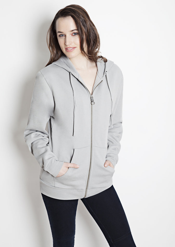 Full-Zip Hooded Sweatshirt in Grey