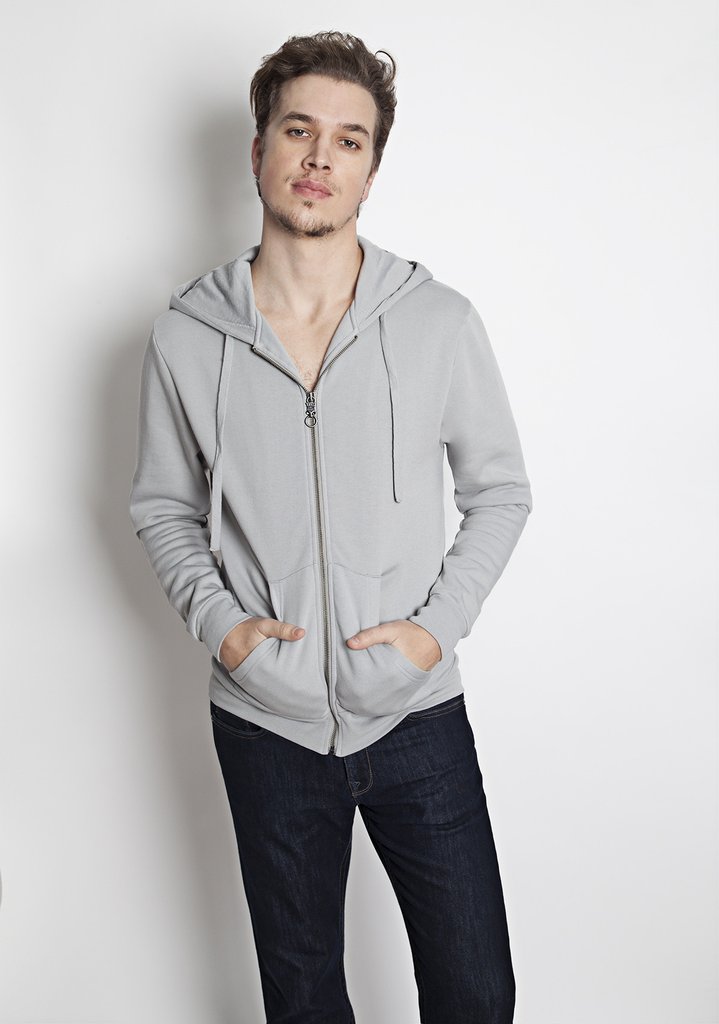 Full-Zip Hooded Sweatshirt in Grey