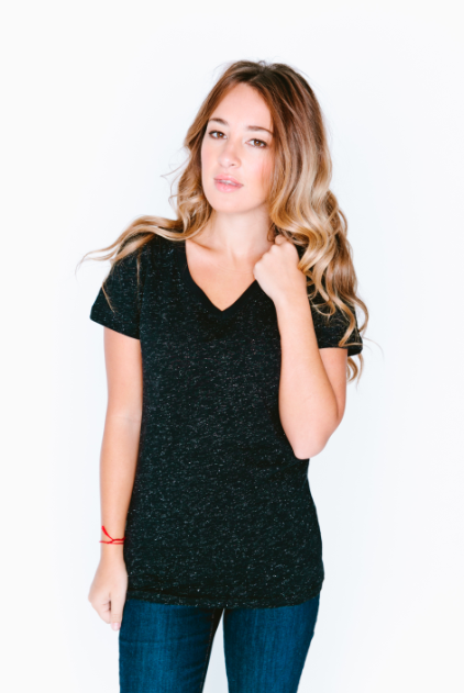 Glitter V-Neck T-Shirt