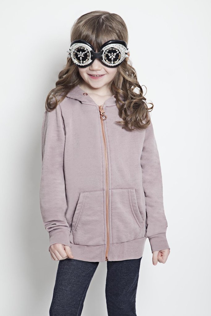 Kid's Full-Zip Hooded Sweatshirt in Clay