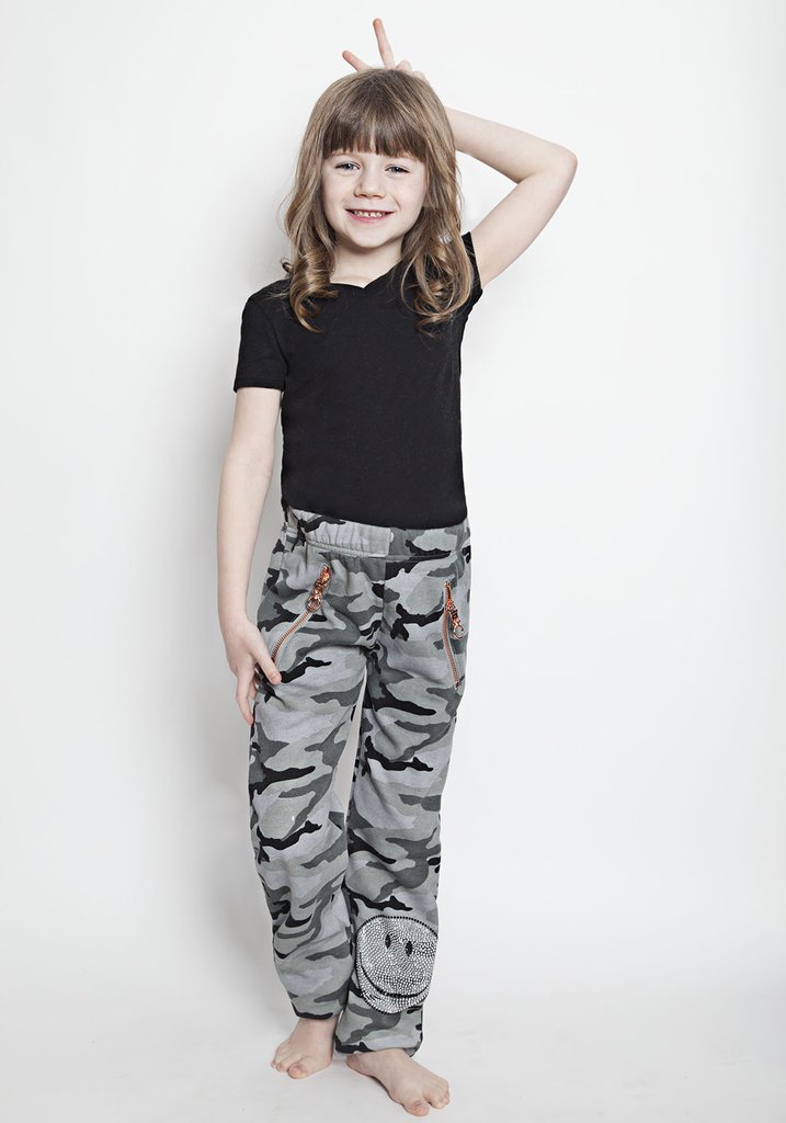 Kid's Sweatpants in Grey Camo