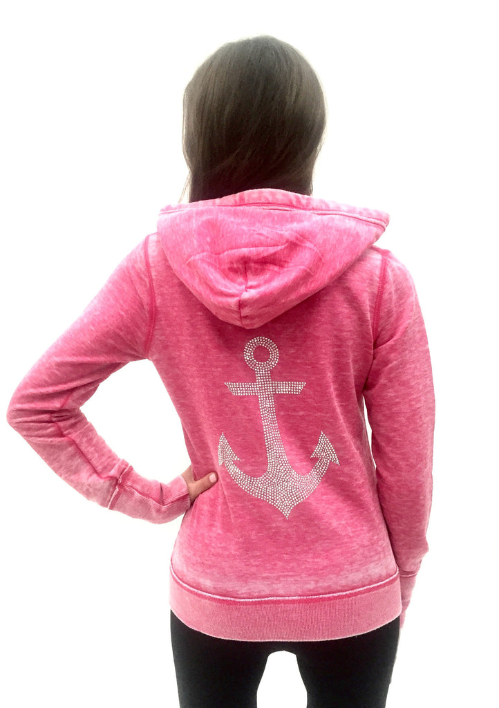 Anchor Burnout Femme Womens Zip-Up Hoodie