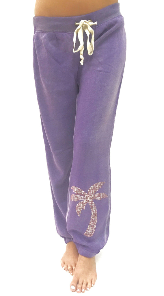 Rose Gold Palm Tree Burnout Sweatpants