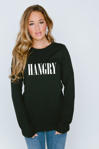 Hangry Long Sleeve Crew Neck T Shirt