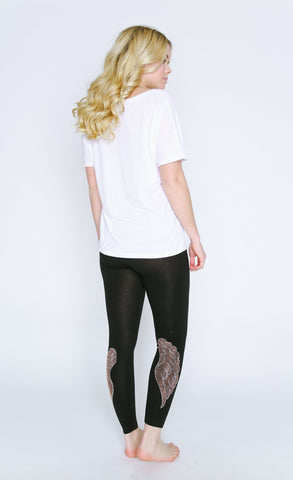 Rose Gold Wings Leggings