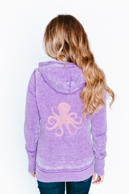 Octopus Burnout Femme Womens Zip-Up Hoodie