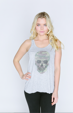 Camo Skull Racerback Tank Top