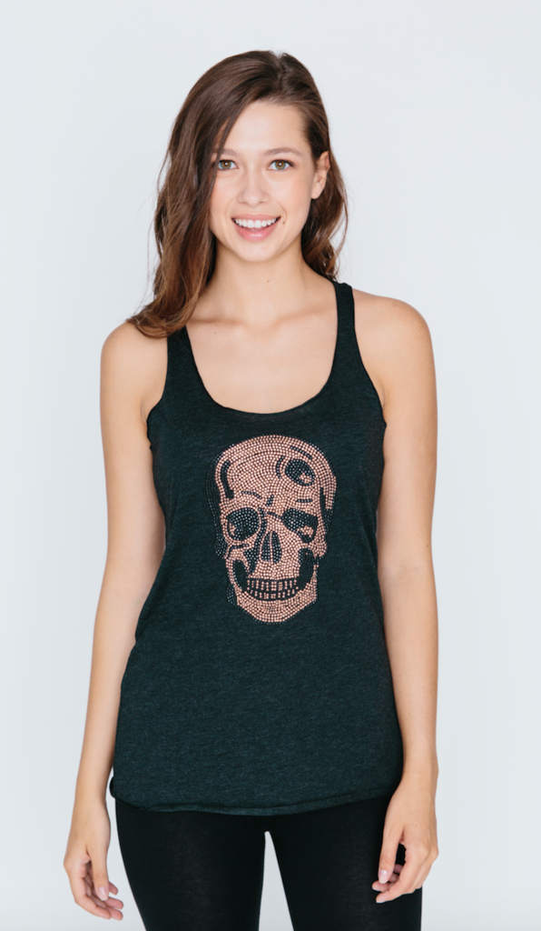 Rose Gold Skull Racerback Tank Top