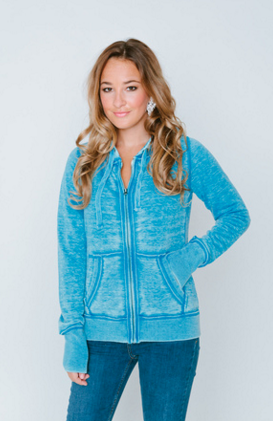 Burnout Femme Womens Zip-Up Hoodie