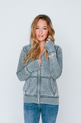 Burnout Femme Zip In Charcoal