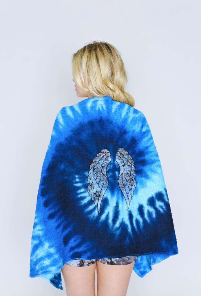 Angel Wings Tie Dye Beach Towel