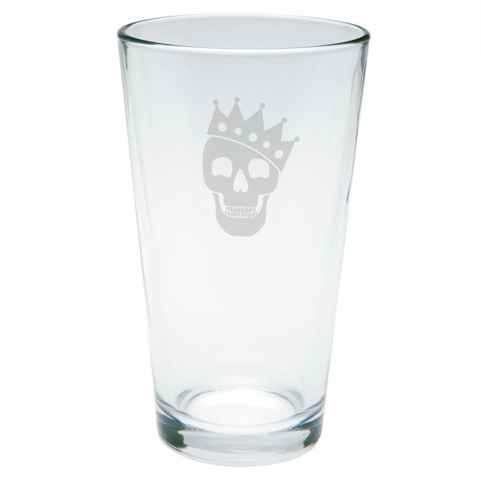 Kings of Cole - Skull with Crown Etched Pint Glass