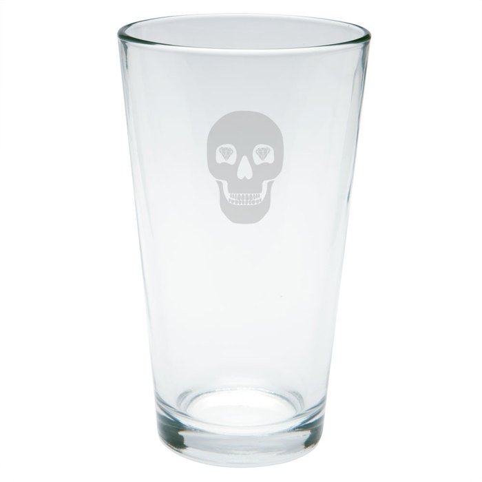 Kings of Cole - Skull with Diamonds Etched Pint Glass