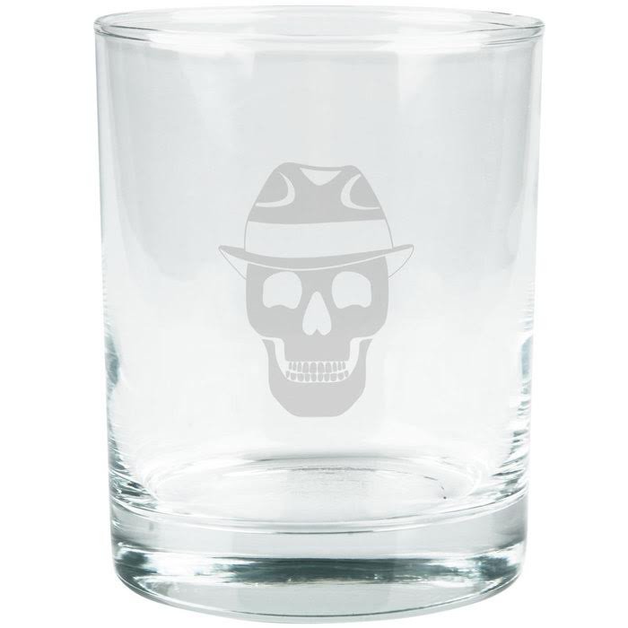 Kings of Cole - Skull with Fedora Etched Glass Tumbler