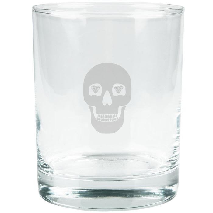 Kings of Cole - Skull with Diamonds Etched Glass Tumbler